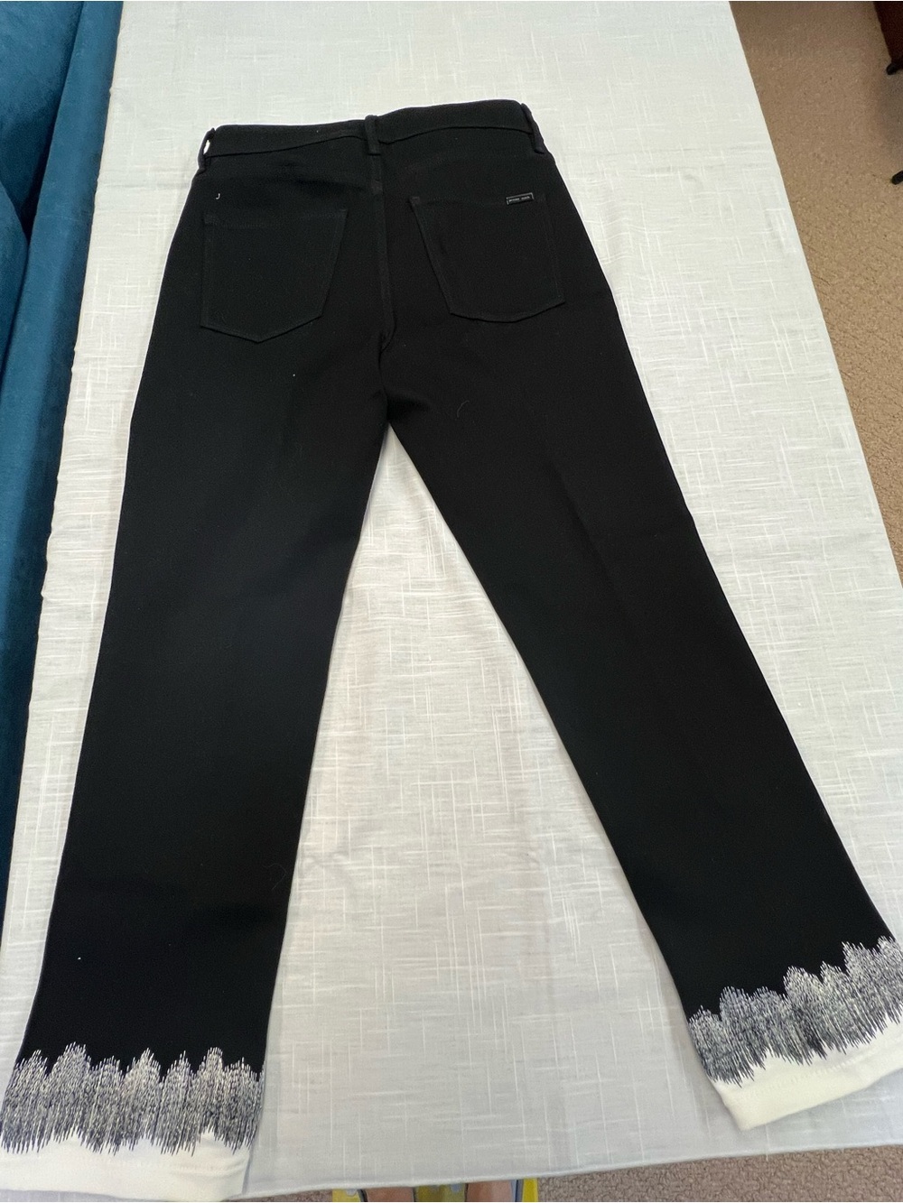 Women’s Black Jeans with Embroidered Hem - Picture 4 of 4